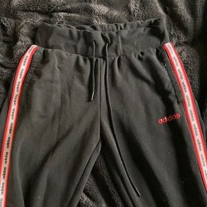 Black adidas track pants